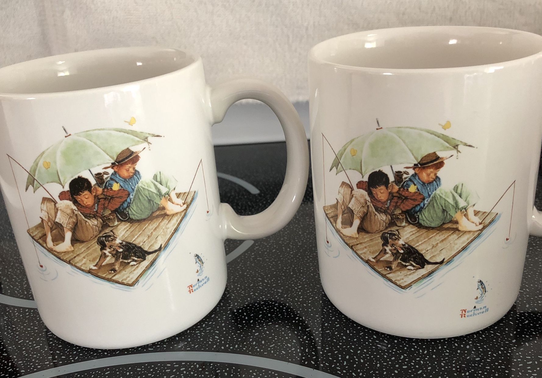 NORMAN ROCKWELL COFFEE CUPS 