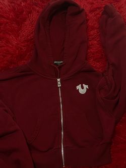 True Religion Zip-Up Hoodie Burgundy