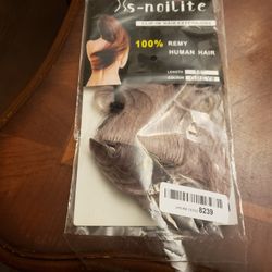 S Noilite  Hair Extensions  100 Human Hair Grey