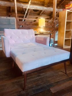 Mid century style Pink reclining chair / futon