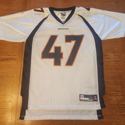 VINTAGE DENVER BRONCOS JOHN LYNCH FOOTBALL JERSEY, YOUTH XL 18-20, ADULT S-M