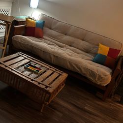 Linen Upholstery Futon 