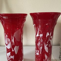 Large Design Society Art Glass Vases 12”x6”