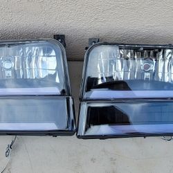 92-96 Ford F150 F250 F350 92-96 Bronco LED DRL Headlights Luces Micas Calaveras Faros Faroles Focos