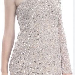 Adrianna Papell Champagne Sequin Dress