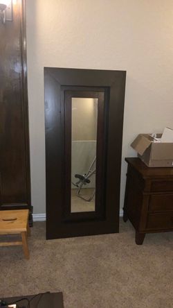 Hanging wall mirror with jewelry box custom made