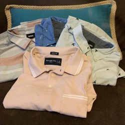 Men’s Large Shirts Brand- 2 Vans, Eight, Abercrombie & Fitch