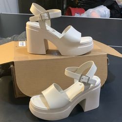 Soda Gelato ~ Women Square Toe Platform High Heel Notch Wedge Sandal