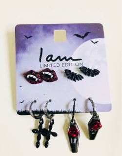Limited Edition! I am 💜🥀⚰️Adorable Halloween Charm ⚰️🥀💜 E a r r i n g s Set