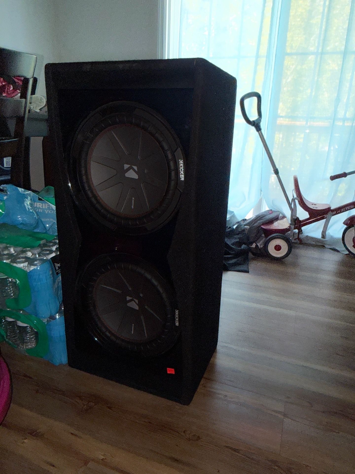 KICKER - CompR Dual 12" Dual-Voice-Coil 2-Ohm Subwoofers and Rockville DB13 amp