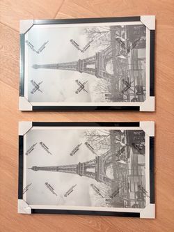 Eiffel Tower Framed Wall Art – Set of 2