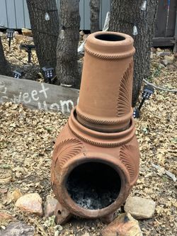 Mexican-style clay chiminea