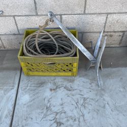 Galvanice Danforth S 920 anchor with 125’ of Heavy duty rope.