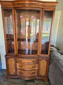 Curio cabinet with LED lights