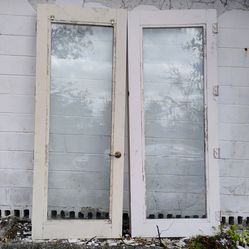 French doors with double sided glass