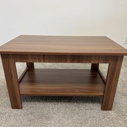 Coffee Table with Storage Shelf - Excellent Condition