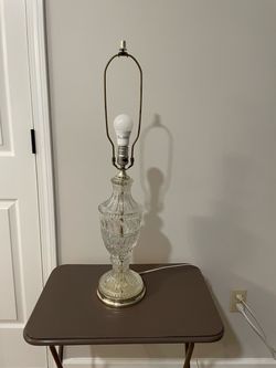 Crystal Glass Table Lamp with Brass Hardware