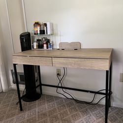 Loring Wood Writing Desk with Drawers and Charging Station - Threshold™