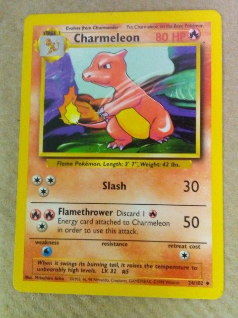 Charmeleon Base Set Pokemon Card