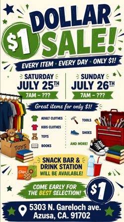 $1 Sale! Everything Must Go!