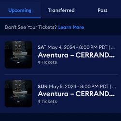 Aventura - CERRANDO CICLOS Tickets | May 4 & 5