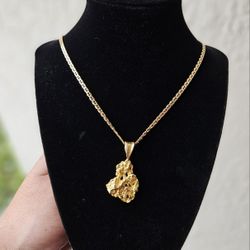 18kt Gold Nugget pendant