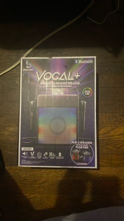 Bass Jaxx Vocal+ Wireless Karaoke Speaker with 2 Wired Microphones