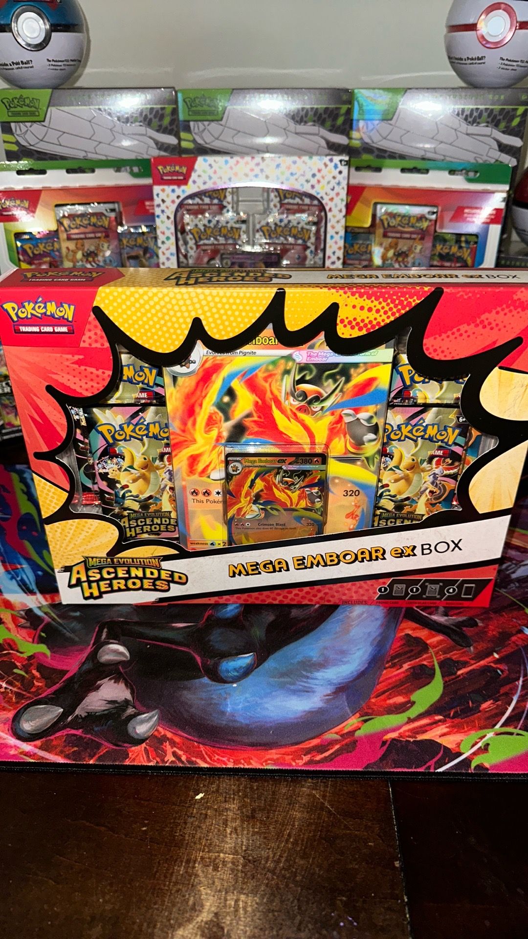 Pokemon Ascended Heroes Mega Emboar Ex Box