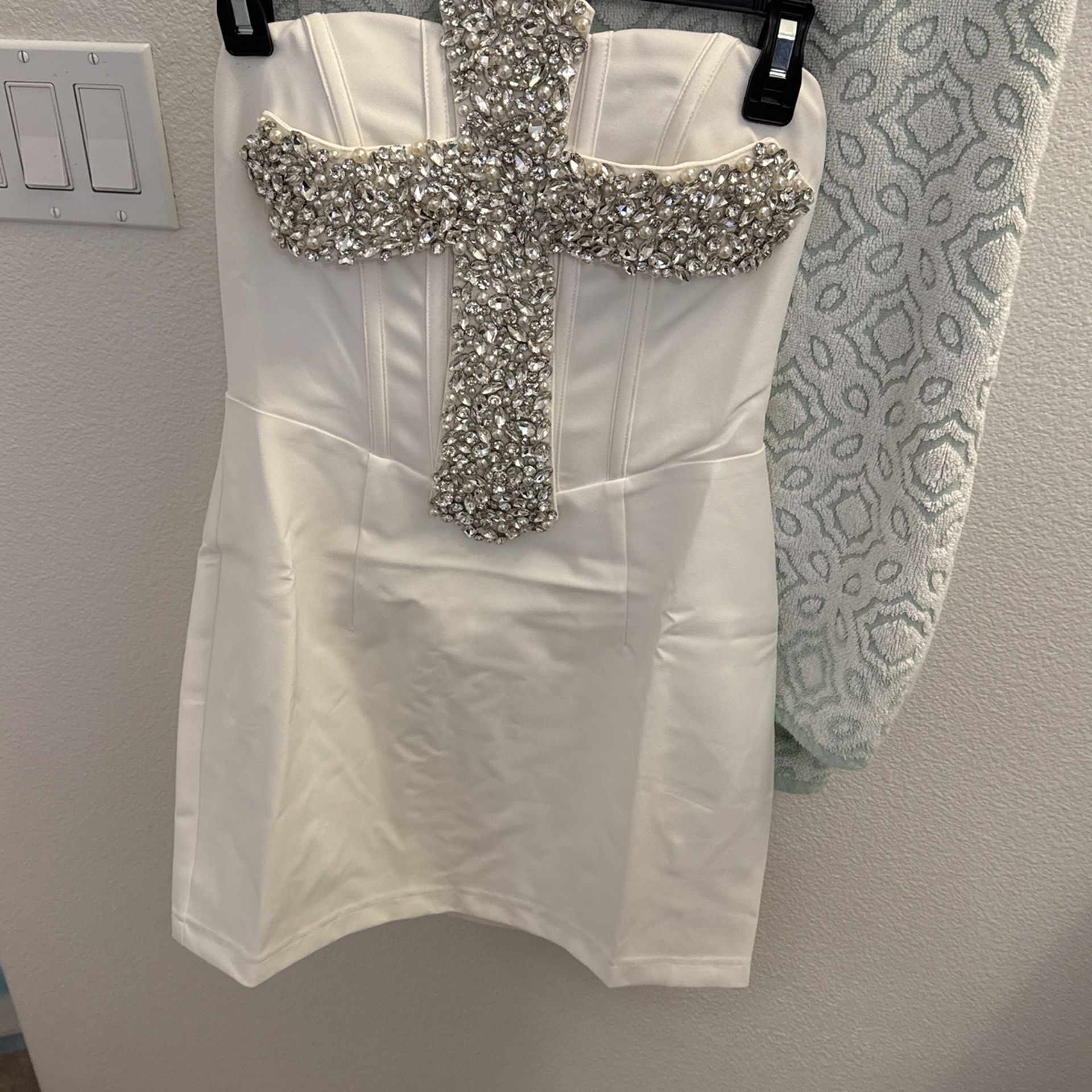 Dress Wit Rhinestone Cross
