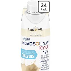Nestle Novasource Renal Nutritionally Complete Formula Vanilla 8 oz Carton 24 Ct