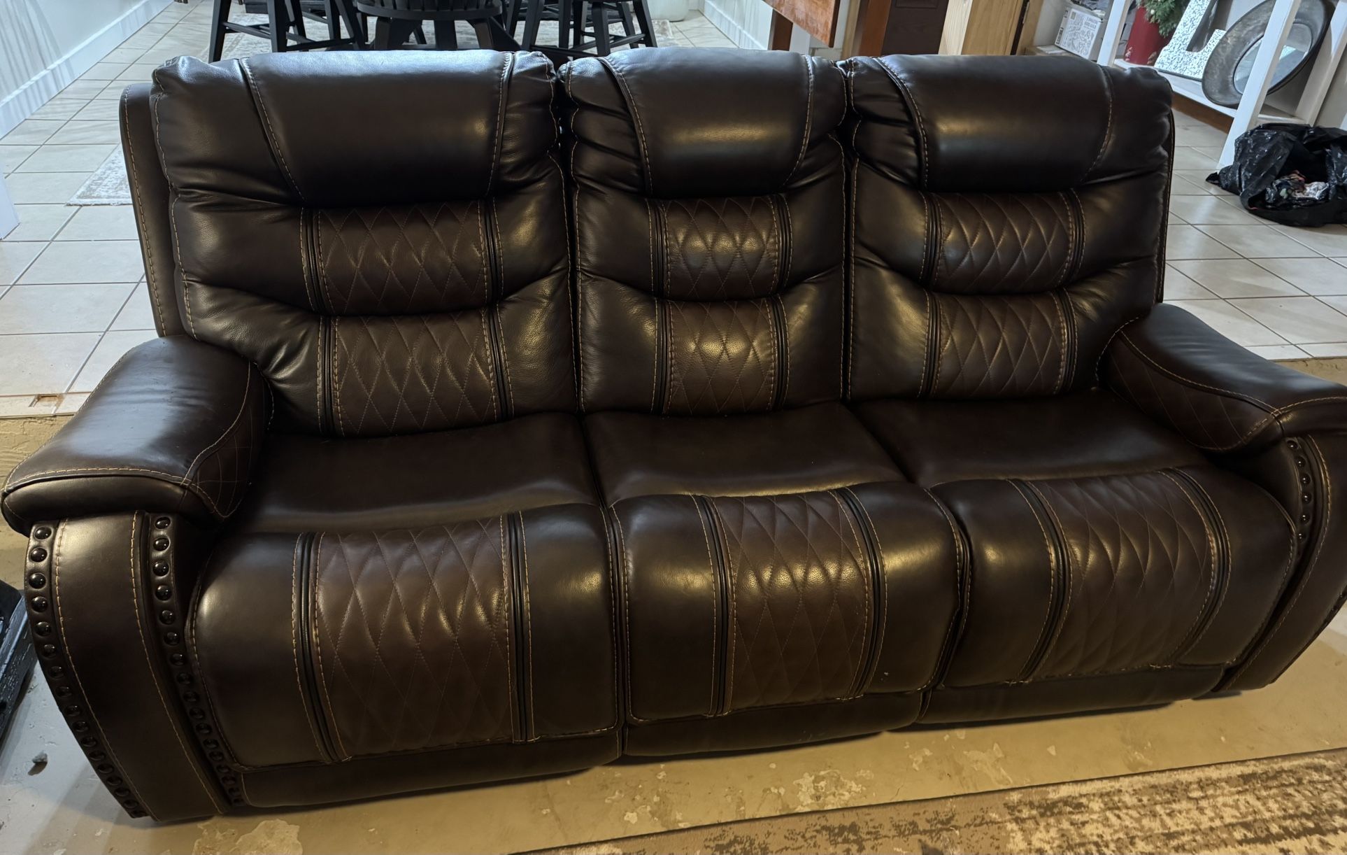 2 Leather reclining Sofas