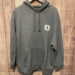 John Deere XL grey hoodie sweatshirt logo men’s Y2K