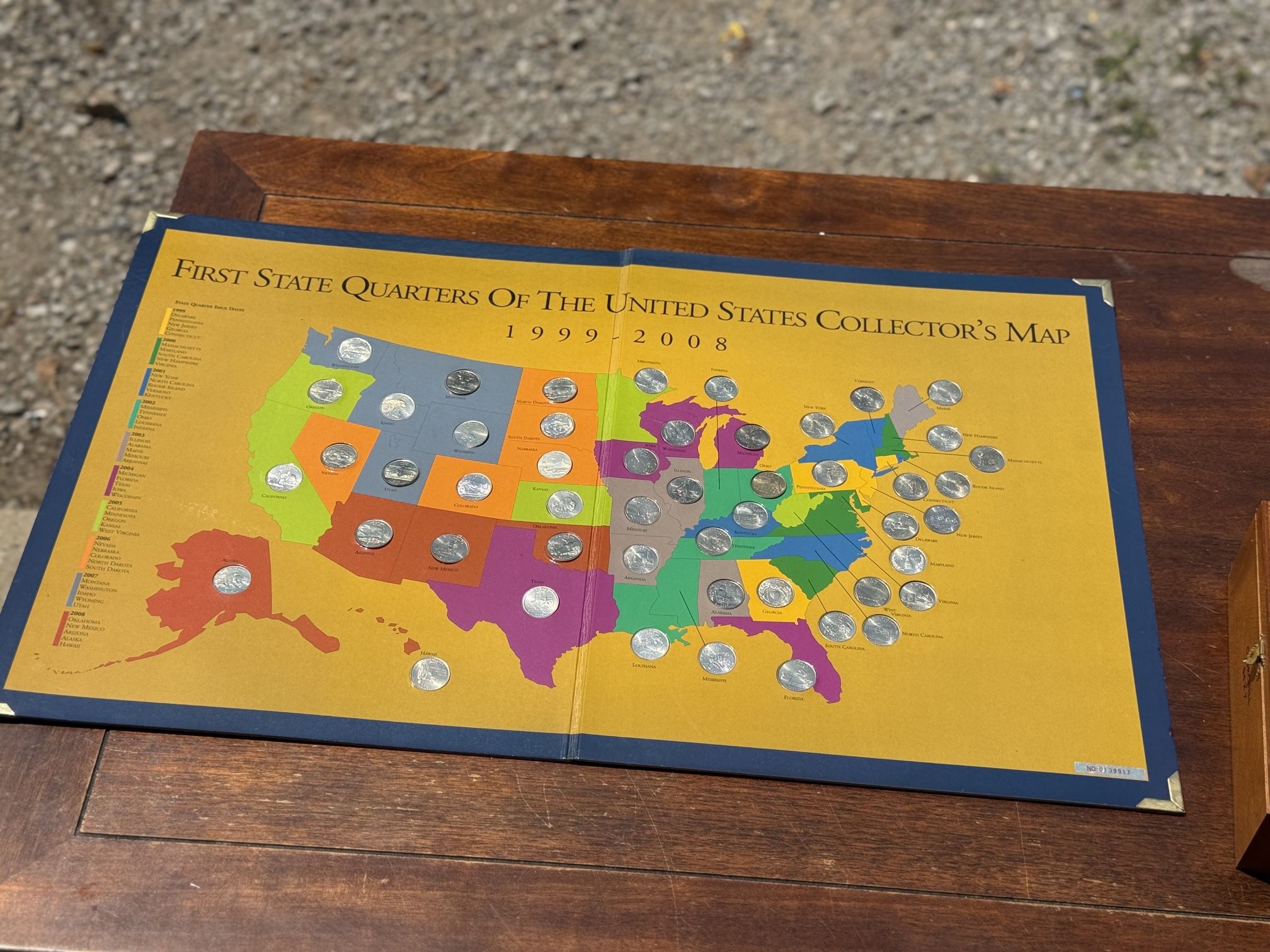 First State Quarters of the United States Collector Map (1999–2008) – Complete 50 State Set