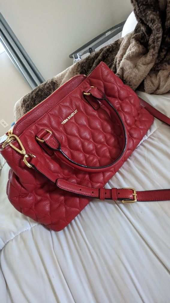 Women's Gorgeous Vera Bradley leather quilted red satchel