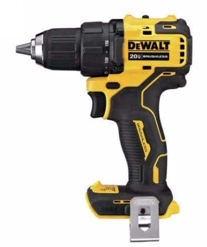 DEWALT DCD708, ATOMIC 20-Volt MAX Cordless Brushless Compact 1/2 in. Drill/Driver (Tool-Only), Retail $119.

