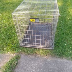 Strong Silver Color Steele Dog Cage Kennel Doghouse With Tray Trey