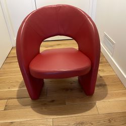 JAYMAR TONGUE CHAIR RED LEATHER VINTAGE 