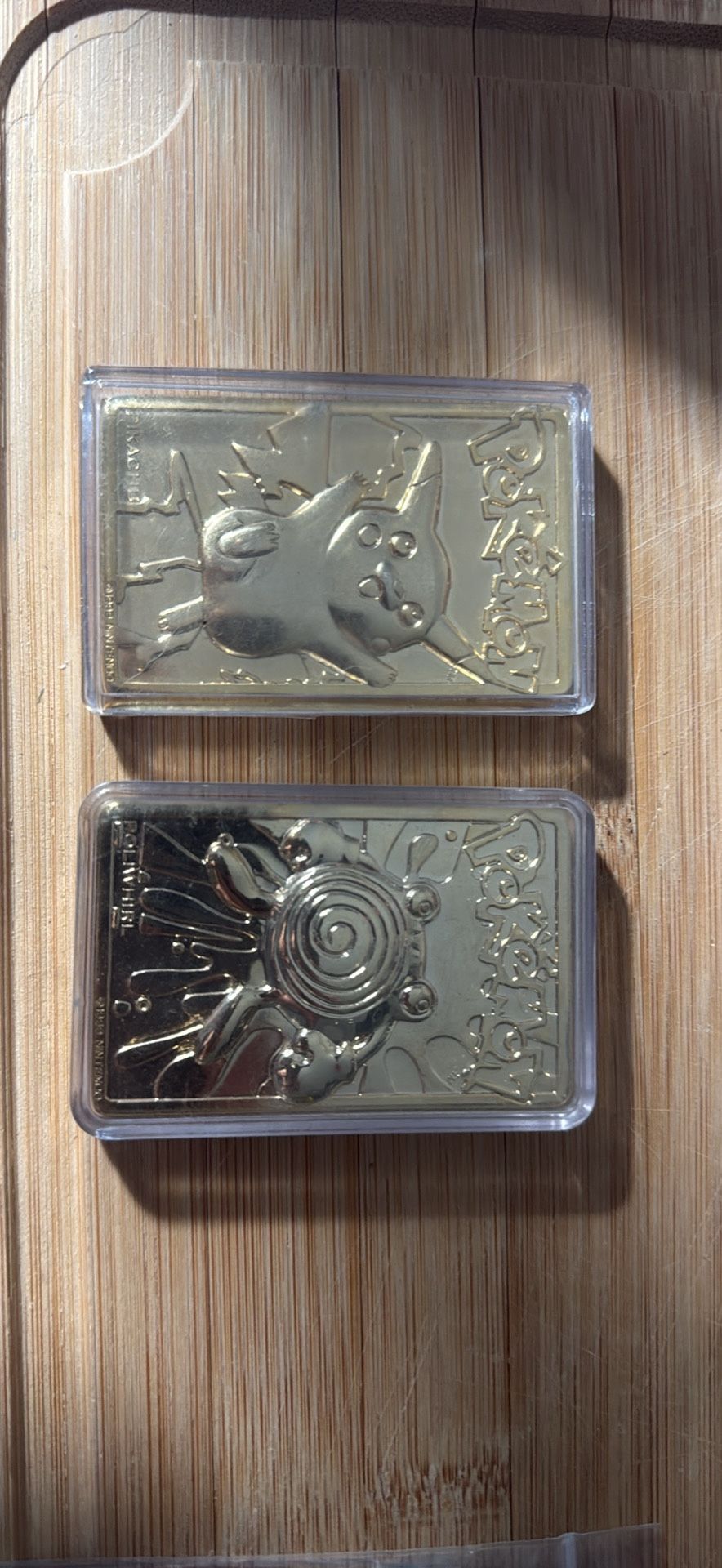 23k Gold Plated Pokemon Cards. 2000 Burger King Promo