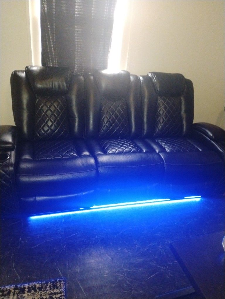 Recliner Black Light Up Speakers Connect To Couch
