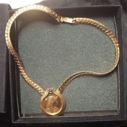 "CLEOPATRA" Gold pendant Necklace from The Franklyn Mint