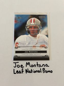 Joe Montana San Francisco 49ers Hall of Fame QB Leaf Short Print National Promo Card.