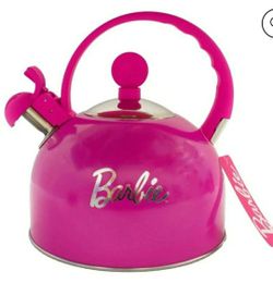 New pink barbie tea kettle teapot.  
stainless steel tea pot