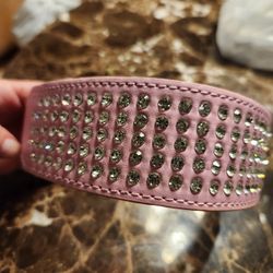 PINK DOG COLLAR With RHINESTONES,  NEW