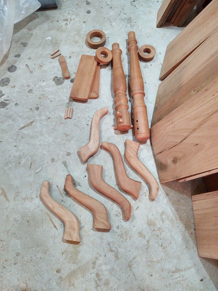 Two Solid Cherry Pedestal Table Bases