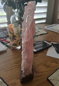 Hand-Carved Rose Quartz Statue