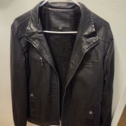 American Breed Black Pleather Jacket Large 