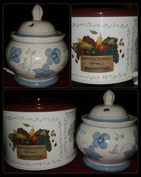 X2 VINTAGE RIVAL GEL OR LIQUID POTPOURRI CROCK ELECTRIC SIMMERING COOKER SET