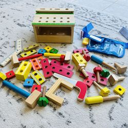Melissa & Doug Hammer & Saw Tool Bench + M&D Tool Belt 