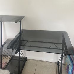 Black Tempered Glass Desk