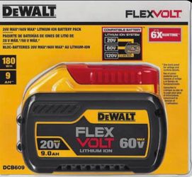 Brand New Dewalt FLEXVOLT 20V/60V 9.0Ah Lithium-ion Battery